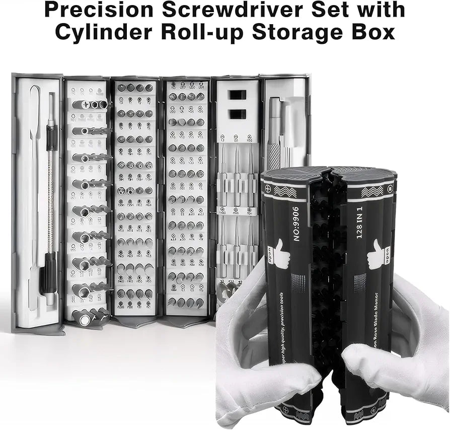 128-in-1 Professional Magnetic Precision Screwdriver Set: Comprehensive Tool Kit for Electronics, Computer, PC, Phone, Watch Repair & DIY Maintenance