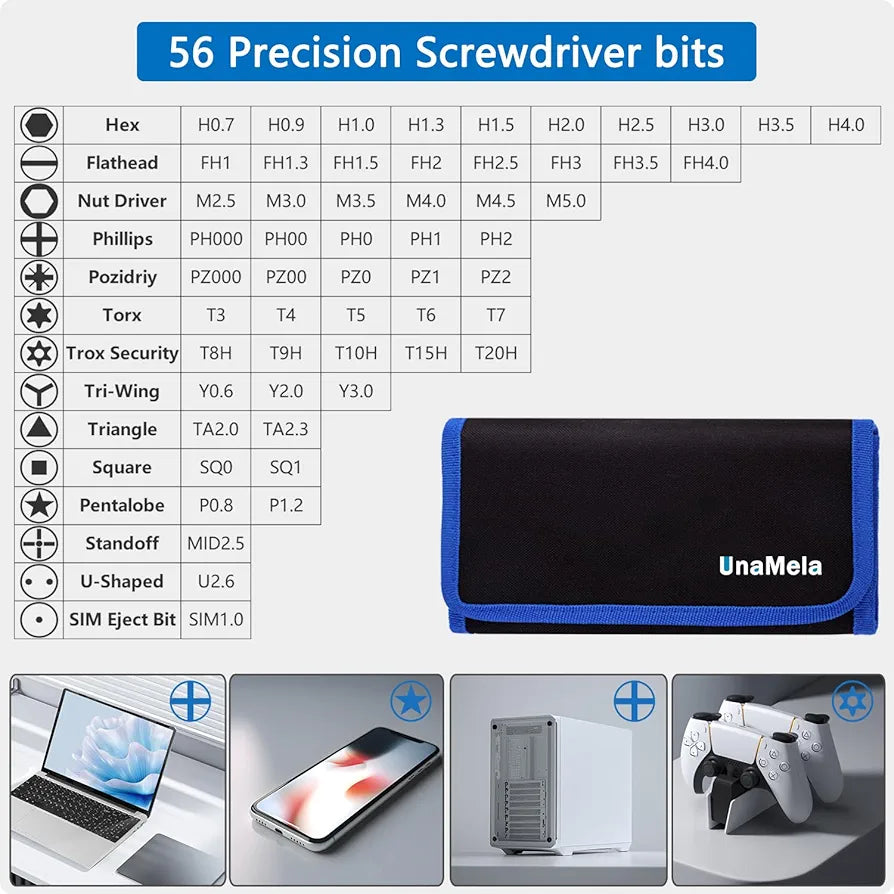 Comprehensive 80-in-1 Professional Computer & Electronics Repair Tool Kit - Precision Screwdriver Set with 56 Magnetic Bits for Laptops, PCs, MacBooks, Tablets, iPhones, PS4, and More - Ultimate Tech Gadget for Gamers & Professionals