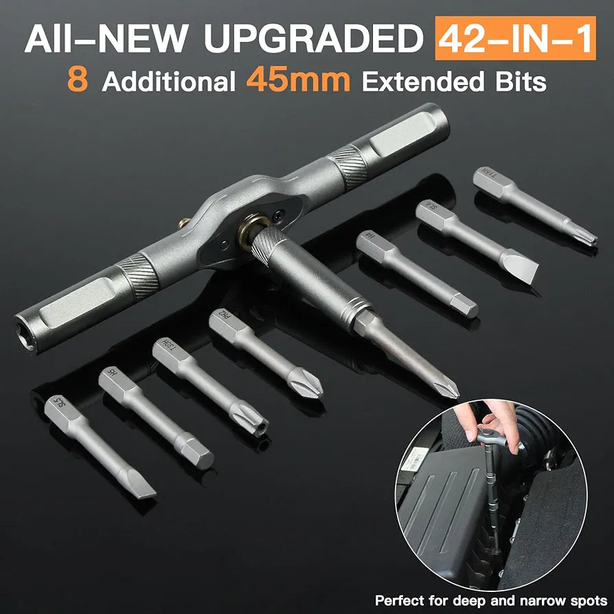 Professional 42-in-1 Magnetic Ratchet Screwdriver Set for Versatile DIY Repairs