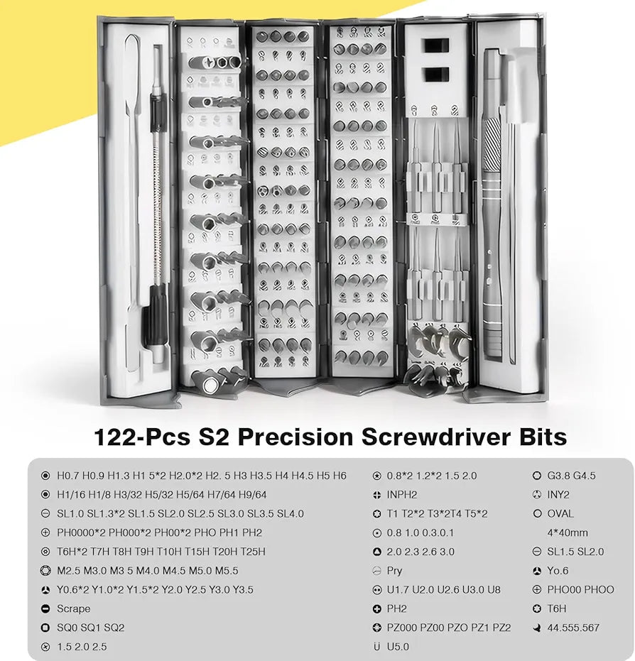 128-in-1 Professional Magnetic Precision Screwdriver Set: Comprehensive Tool Kit for Electronics, Computer, PC, Phone, Watch Repair & DIY Maintenance