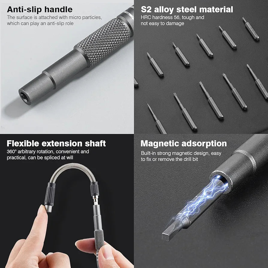 128-in-1 Professional Magnetic Precision Screwdriver Set: Comprehensive Tool Kit for Electronics, Computer, PC, Phone, Watch Repair & DIY Maintenance