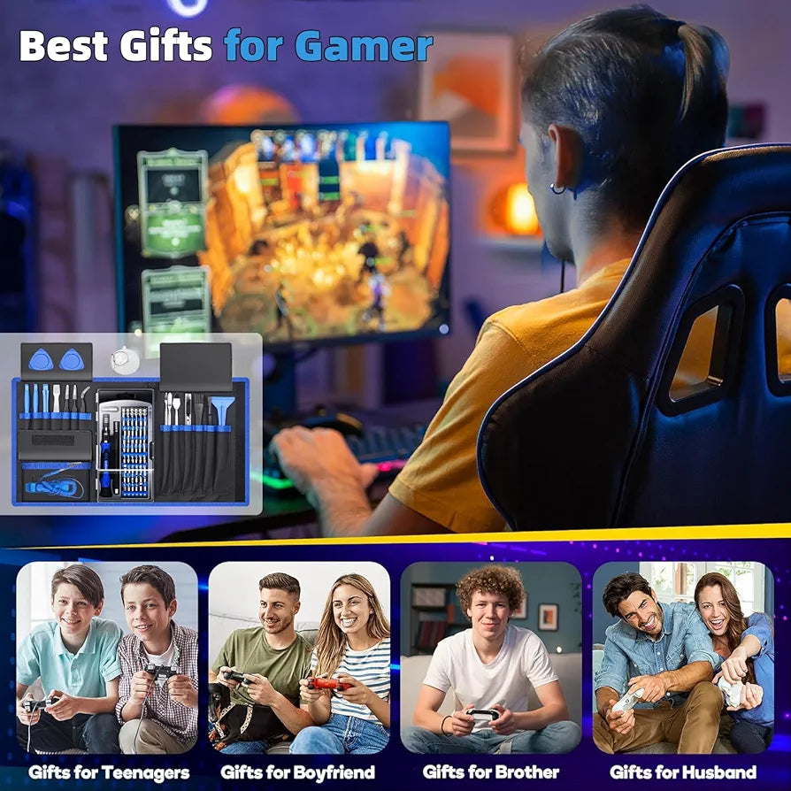 Comprehensive 80-in-1 Professional Computer & Electronics Repair Tool Kit - Precision Screwdriver Set with 56 Magnetic Bits for Laptops, PCs, MacBooks, Tablets, iPhones, PS4, and More - Ultimate Tech Gadget for Gamers & Professionals