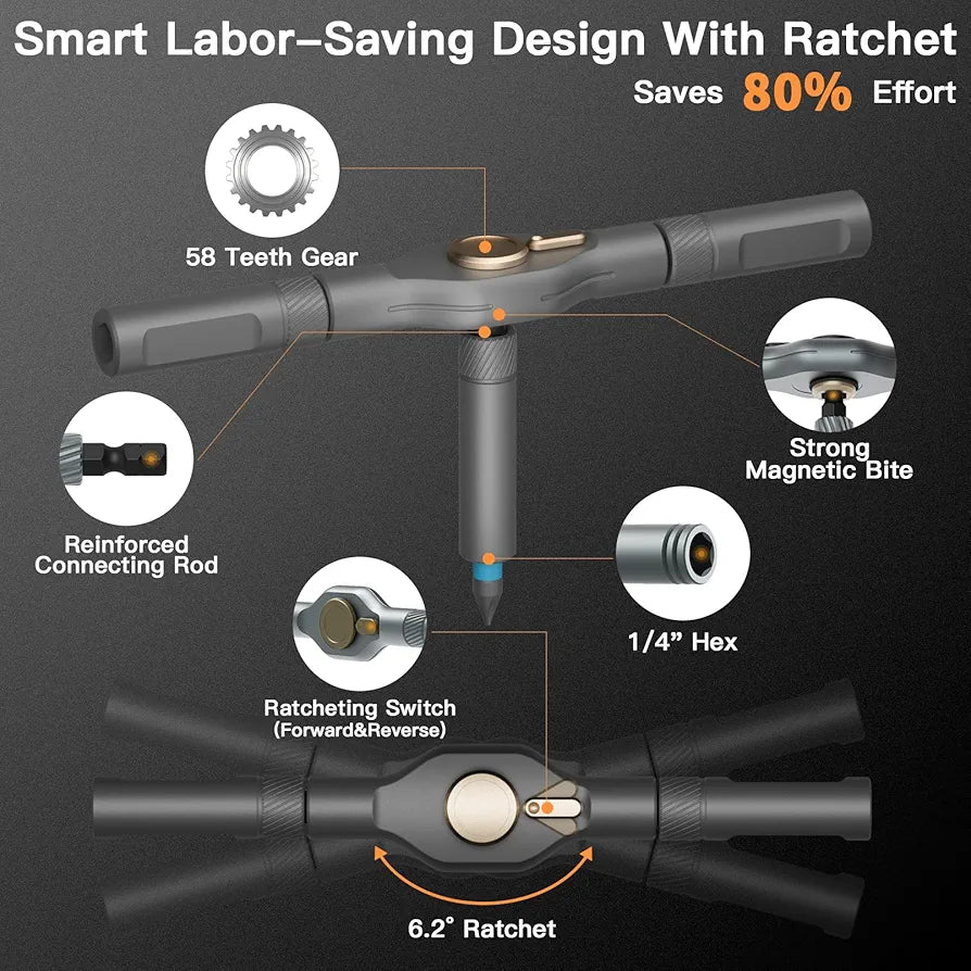 Professional 42-in-1 Magnetic Ratchet Screwdriver Set for Versatile DIY Repairs