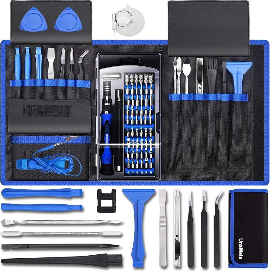Comprehensive 80-in-1 Professional Computer & Electronics Repair Tool Kit - Precision Screwdriver Set with 56 Magnetic Bits for Laptops, PCs, MacBooks, Tablets, iPhones, PS4, and More - Ultimate Tech Gadget for Gamers & Professionals